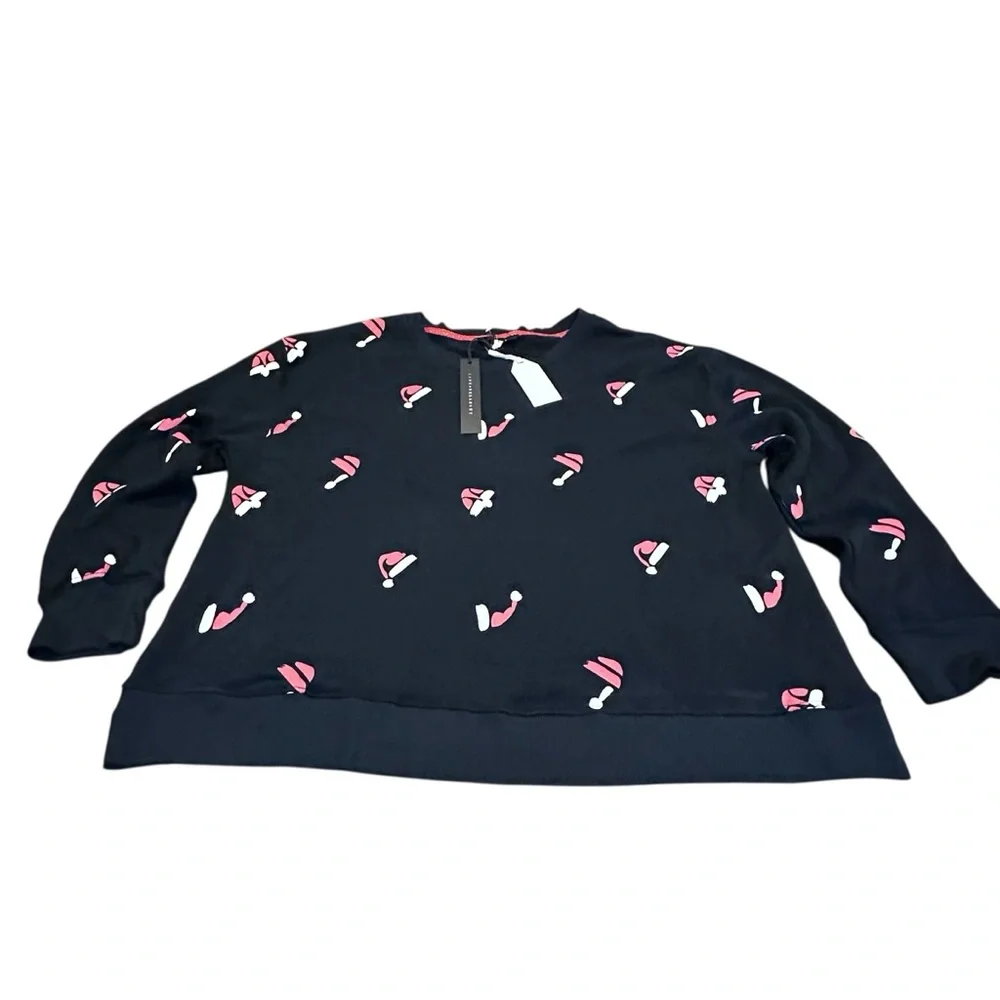 Jane + Delancey Naughty/Nice‎ Santa Hat Print women’s Sweatshirt XL